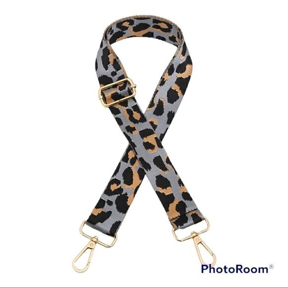 Colorblock Stripe & Leopard Pattern Bag Straps Bundle Of 2 - Picture 1 of 6